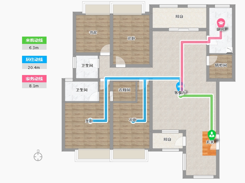 云南省-昆明市-第三城紫香园-134.16-户型库-动静线