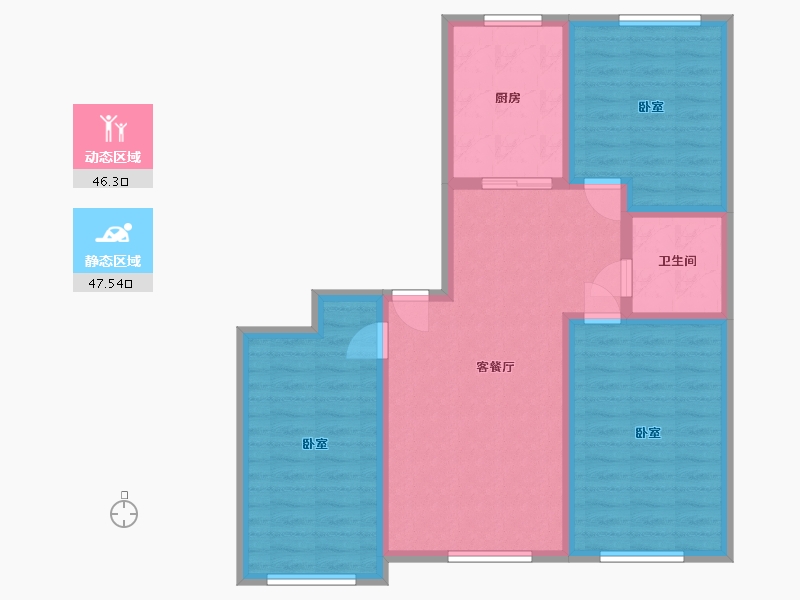 内蒙古自治区-赤峰市-翡翠明珠-83.78-户型库-动静分区