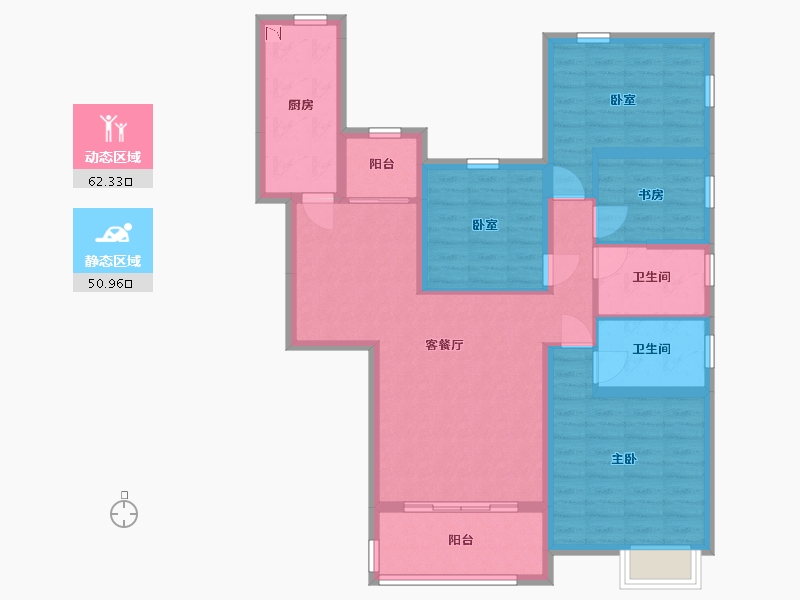 内蒙古自治区-包头市-恒大名都-100.33-户型库-动静分区