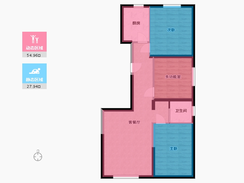 内蒙古自治区-包头市-阳光上城·玫瑰谷-74.11-户型库-动静分区