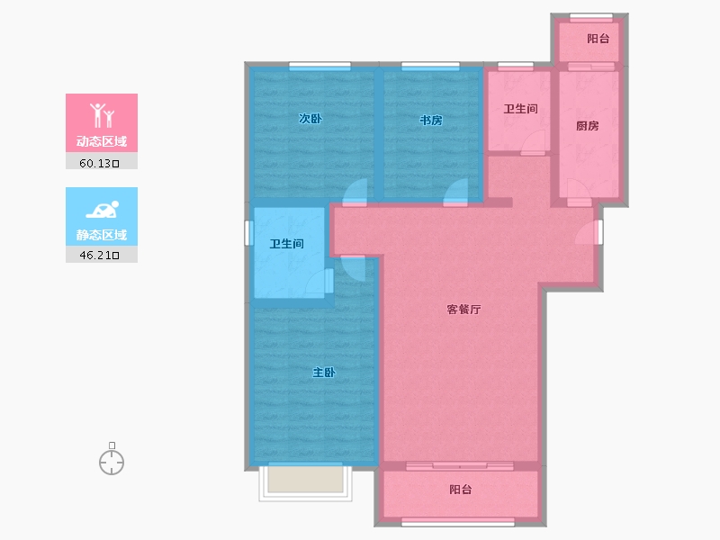 山西省-临汾市-东盛华庭-94.06-户型库-动静分区