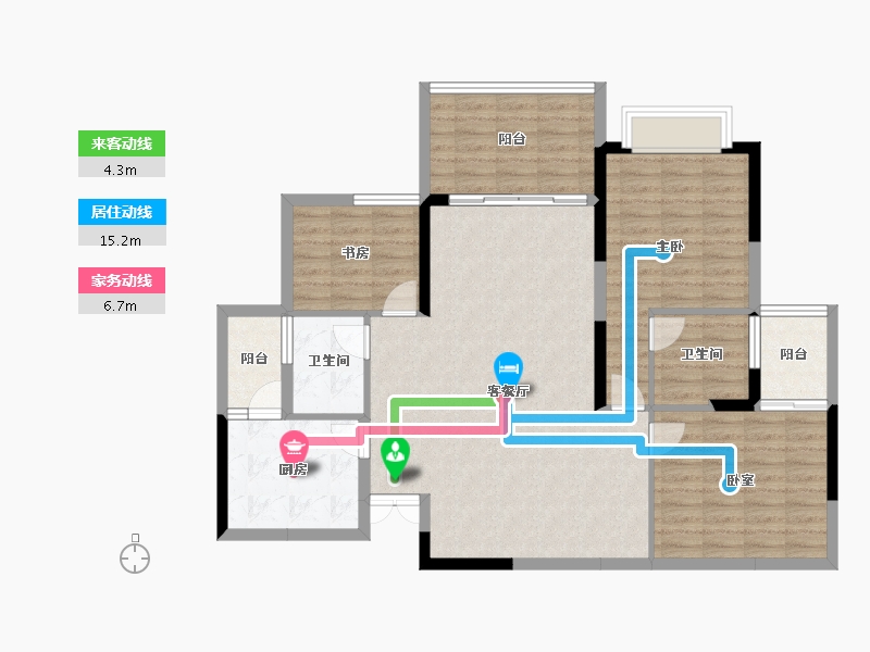 贵州省-遵义市-科泰雅苑居-110.91-户型库-动静线