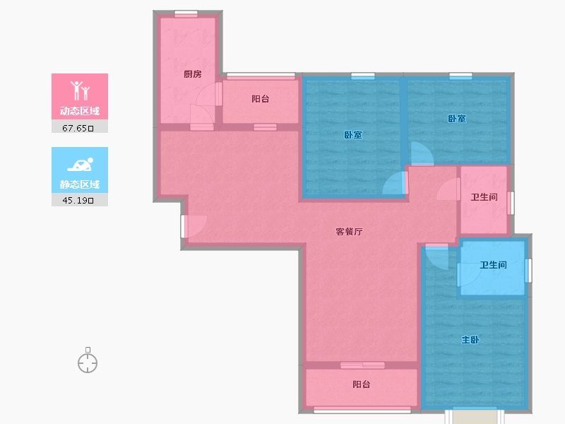 山西省-太原市-建投 · 祥澐府-100.04-户型库-动静分区