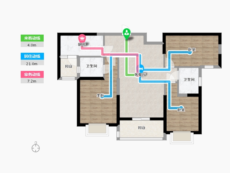 山西省-太原市-建投 · 祥澐府-86.24-户型库-动静线