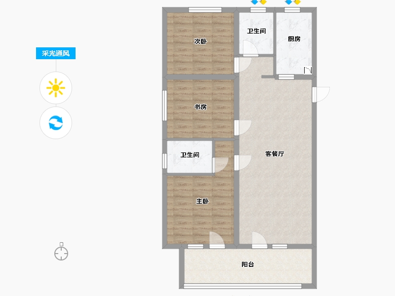 河北省-廊坊市-荣盛花语城紫竹苑-91.01-户型库-采光通风