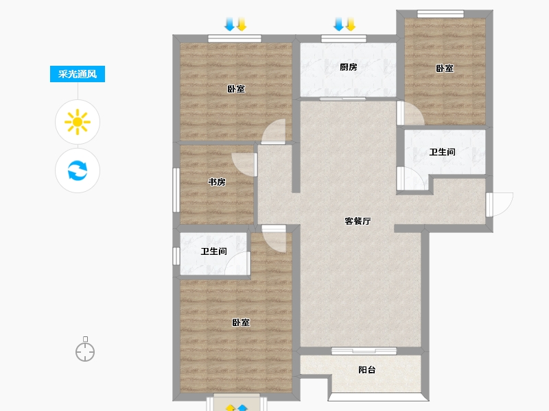 河北省-邢台市-香悦四季-97.78-户型库-采光通风