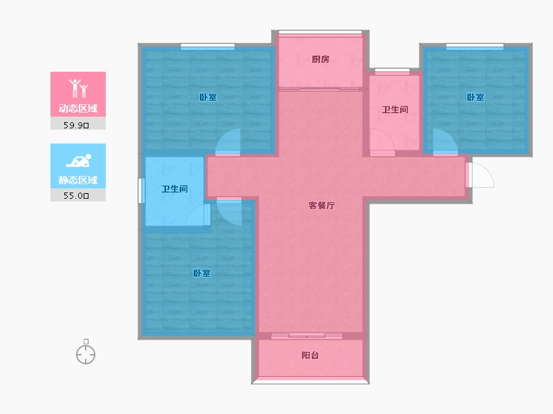 河北省-邢台市-三峰万和国际-102.90-户型库-动静分区