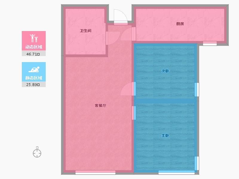 河北省-廊坊市-荣盛·阿尔卡迪亚·高铁新干线帝品御居-64.81-户型库-动静分区