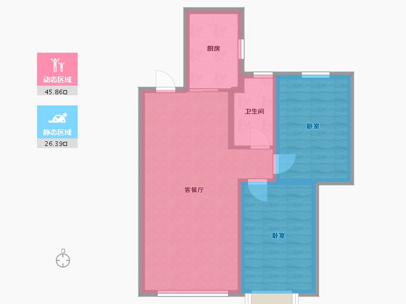 内蒙古自治区-包头市-壹品府-64.52-户型库-动静分区