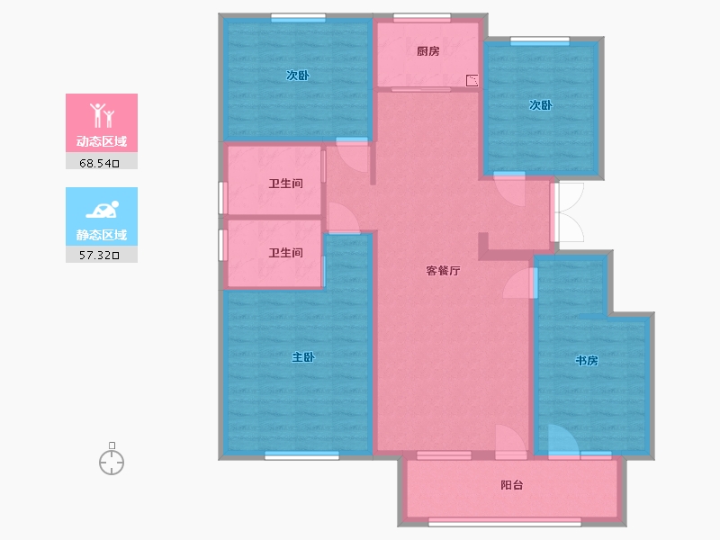 河北省-廊坊市-荣盛花语城紫竹苑-112.40-户型库-动静分区