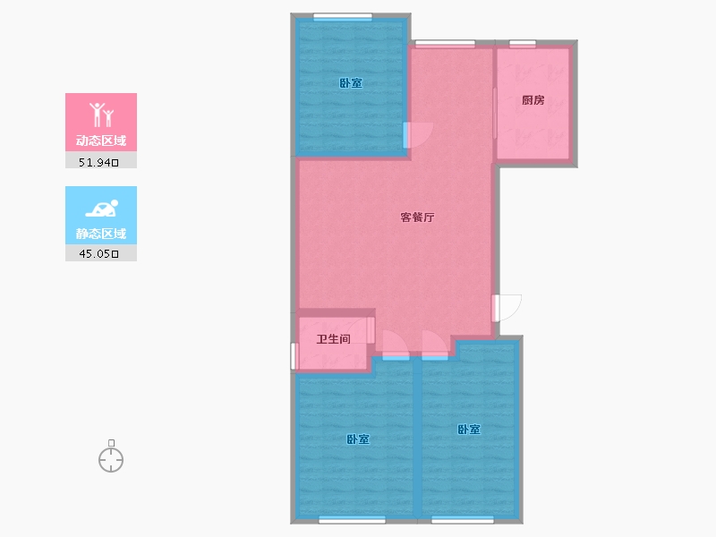 内蒙古自治区-赤峰市-翡翠明珠-87.11-户型库-动静分区