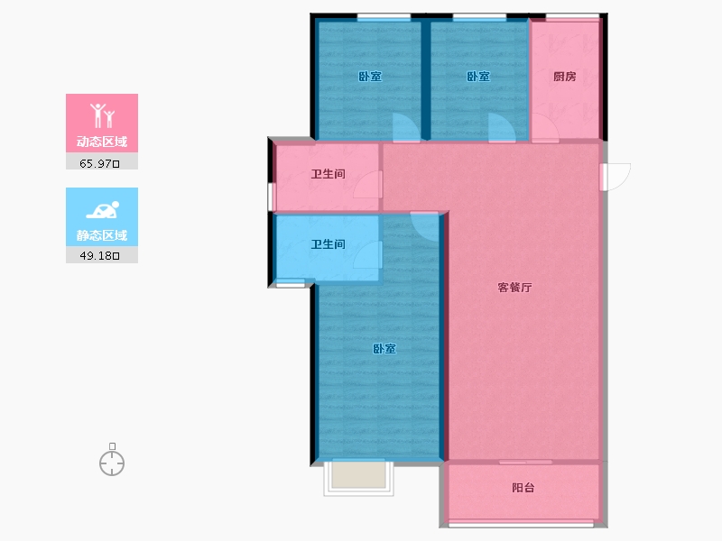 河北省-邢台市-美的国宾府-104.95-户型库-动静分区