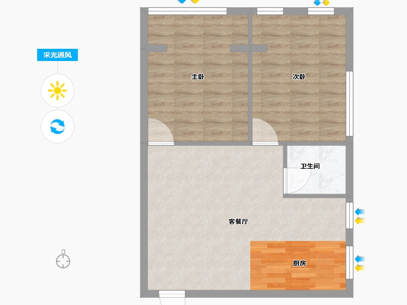 河北省-廊坊市-京东CBD创客中心-60.00-户型库-采光通风