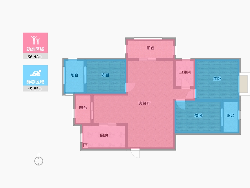 福建省-福州市-金辉淮安国际住区-99.40-户型库-动静分区