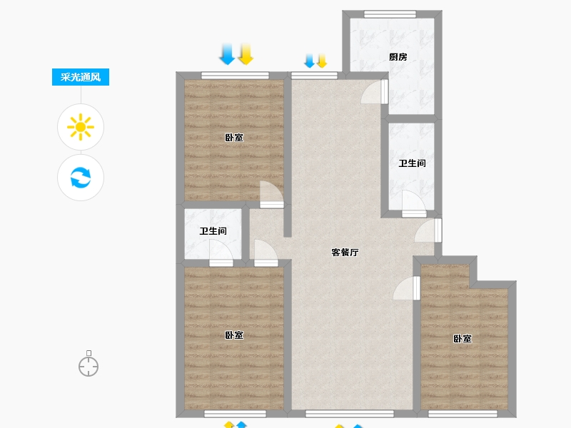 内蒙古自治区-赤峰市-翡翠明珠-97.30-户型库-采光通风