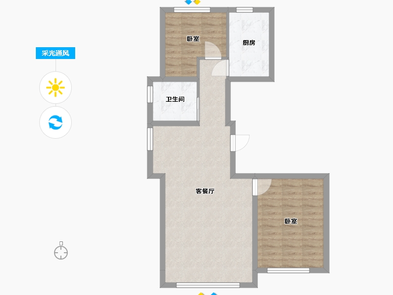 内蒙古自治区-包头市-星河水郡-65.29-户型库-采光通风