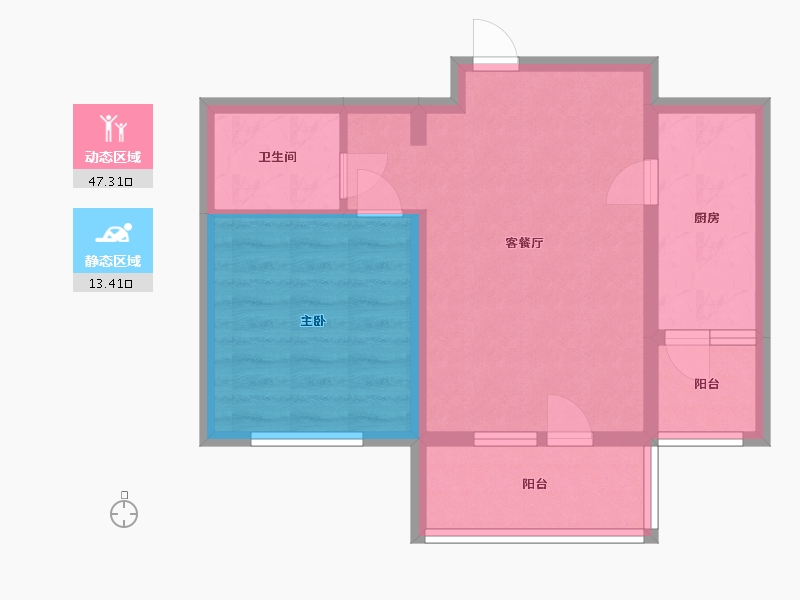 河北省-廊坊市-中远佳成时代-53.40-户型库-动静分区