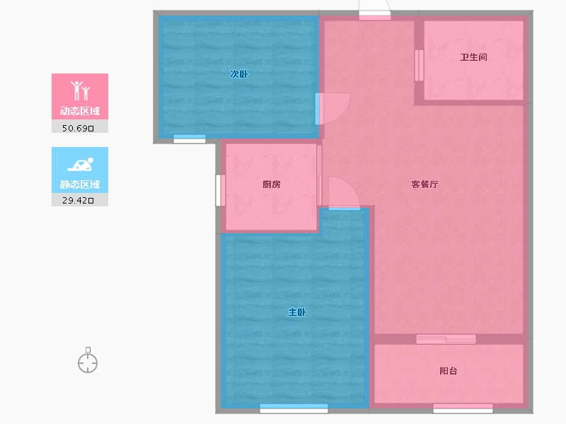 河北省-廊坊市-丽晶城三期-72.00-户型库-动静分区