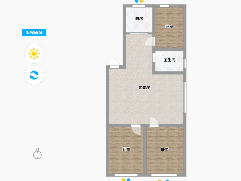 内蒙古自治区-赤峰市-翡翠明珠-78.38-户型库-采光通风