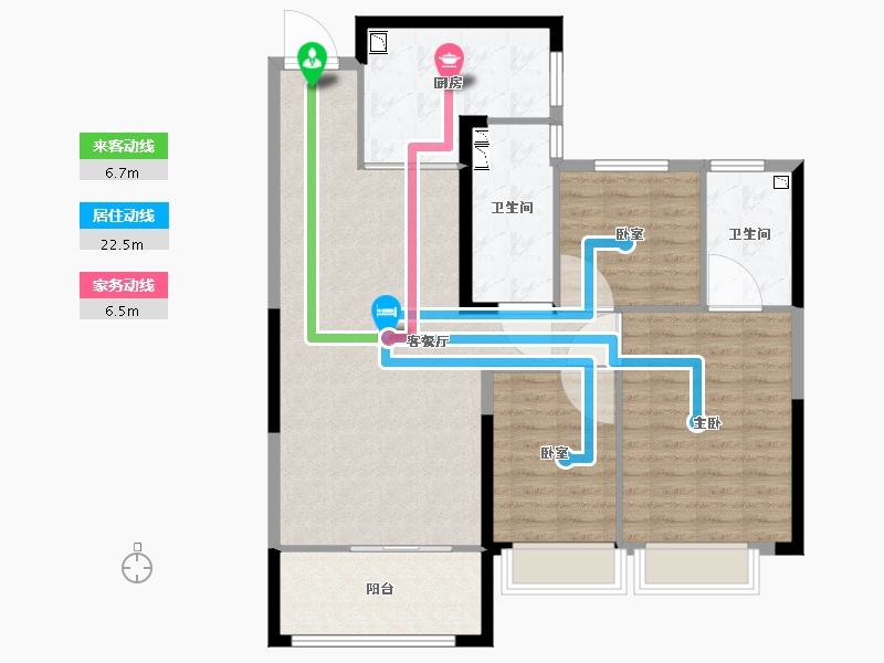 内蒙古自治区-呼和浩特市-呼和浩特恒大悦府-102.00-户型库-动静线