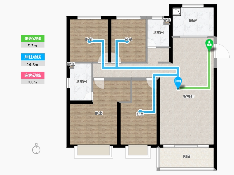 河北省-邯郸市-美的罗兰翡丽-114.00-户型库-动静线