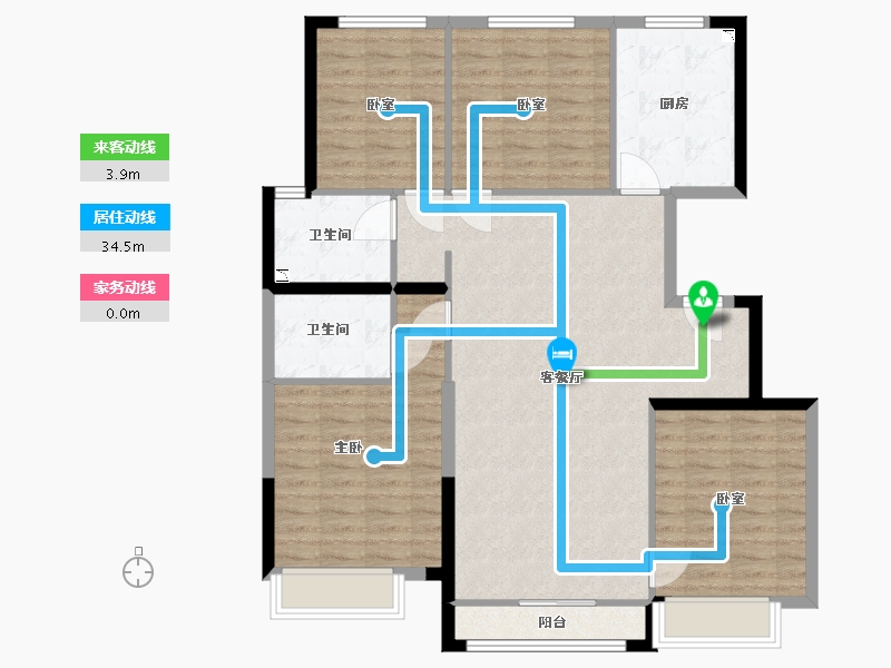 内蒙古自治区-呼和浩特市-呼和浩特恒大悦府-114.00-户型库-动静线