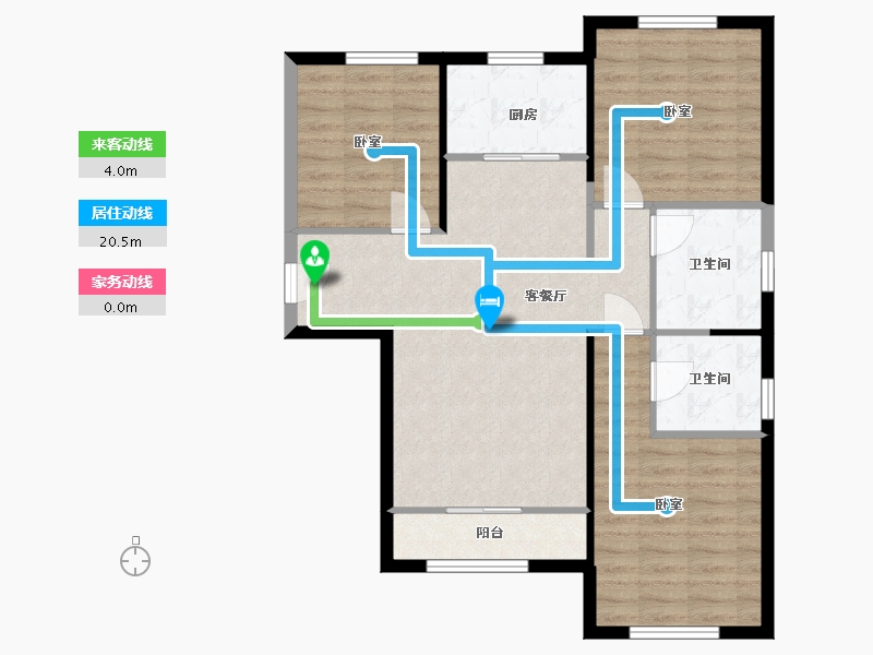 内蒙古自治区-包头市-滨海名都二期-84.12-户型库-动静线