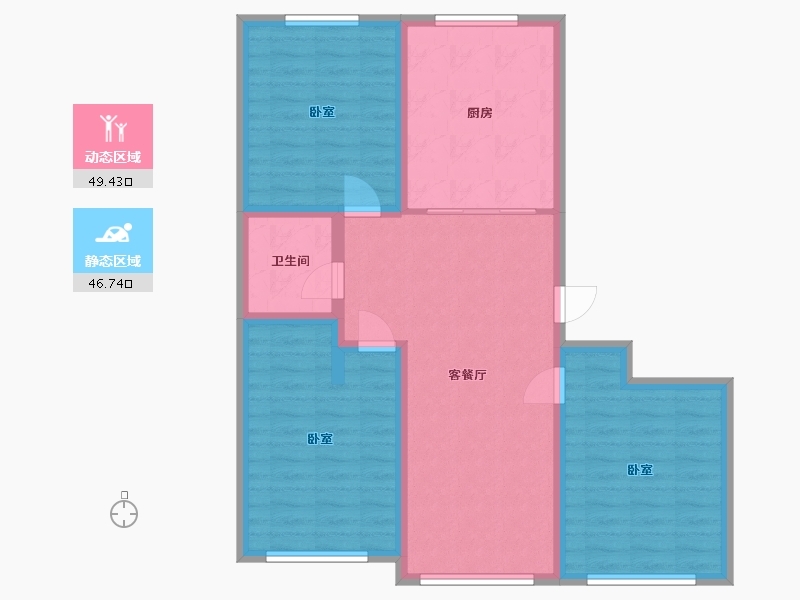 内蒙古自治区-赤峰市-翡翠明珠-86.20-户型库-动静分区