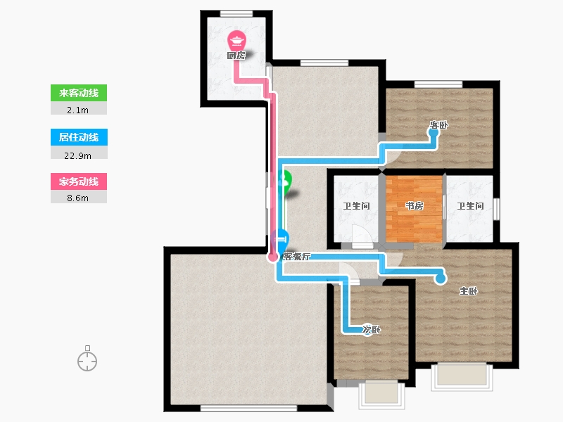 内蒙古自治区-呼和浩特市-万枫·美利山-114.39-户型库-动静线