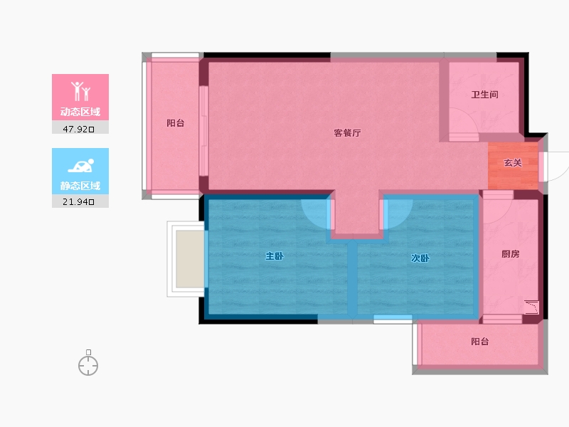 云南省-昆明市-融城优郡-60.54-户型库-动静分区