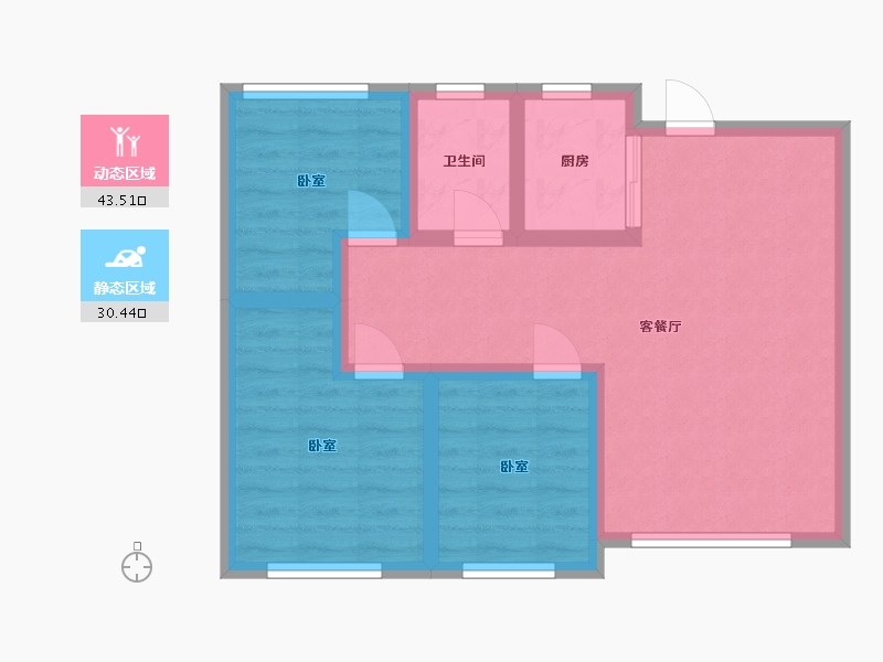 内蒙古自治区-赤峰市-翡翠明珠-65.24-户型库-动静分区