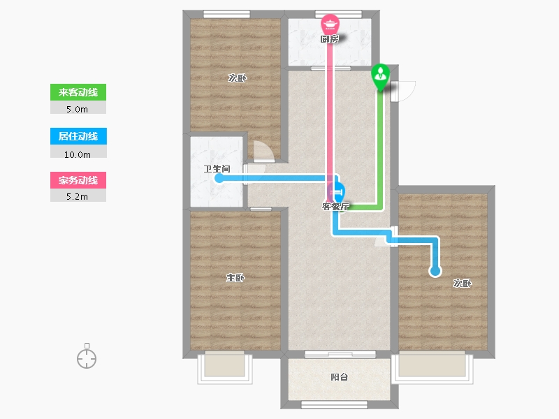 河北省-廊坊市-盛德紫悦府-86.40-户型库-动静线