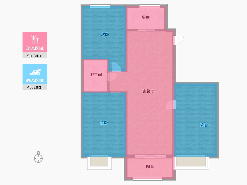 河北省-廊坊市-盛德紫悦府-86.40-户型库-动静分区