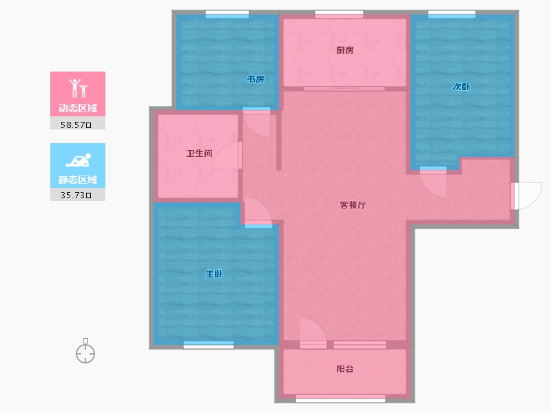 河北省-廊坊市-荣盛·阿尔卡迪亚·高铁新干线帝品御居-84.00-户型库-动静分区