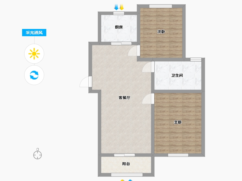 河北省-廊坊市-丽晶城三期-78.40-户型库-采光通风