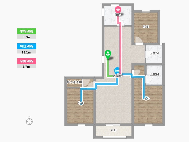 内蒙古自治区-包头市-青山枫景-87.83-户型库-动静线