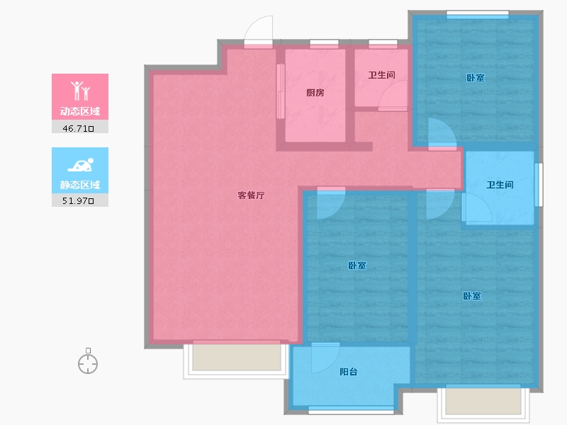 河北省-邢台市-邢台荣盛华府-87.60-户型库-动静分区