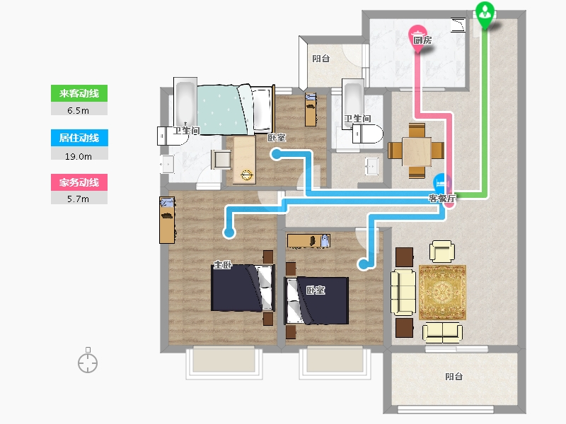 河北省-邯郸市-碧桂园・天汇湾-104.00-户型库-动静线