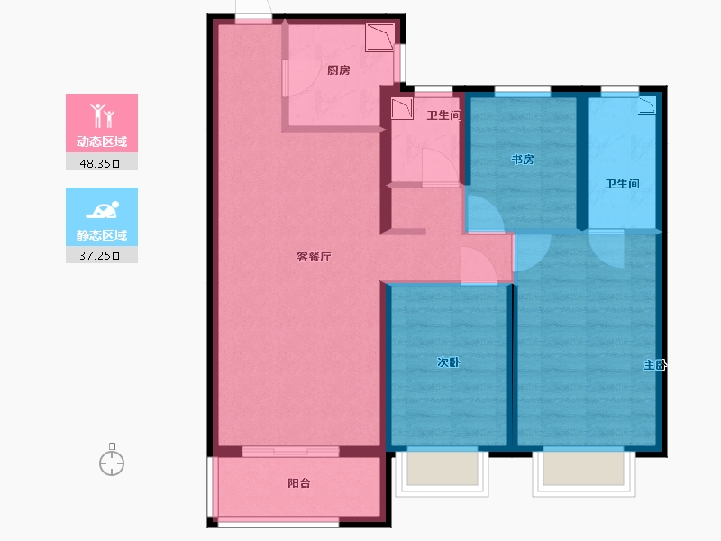 山西省-太原市-当代城ΜΟΜΛ-75.16-户型库-动静分区