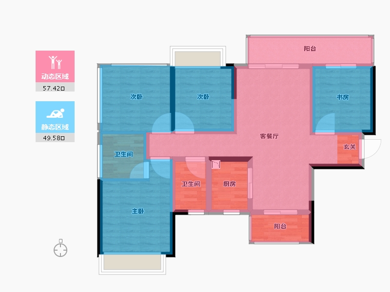 广西壮族自治区-柳州市-彰泰江与城-95.33-户型库-动静分区