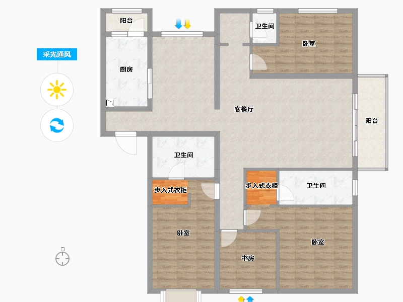 山西省-大同市-领阅-140.92-户型库-采光通风