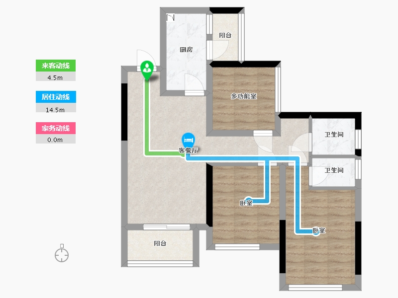 四川省-成都市-明信城住宅-68.66-户型库-动静线