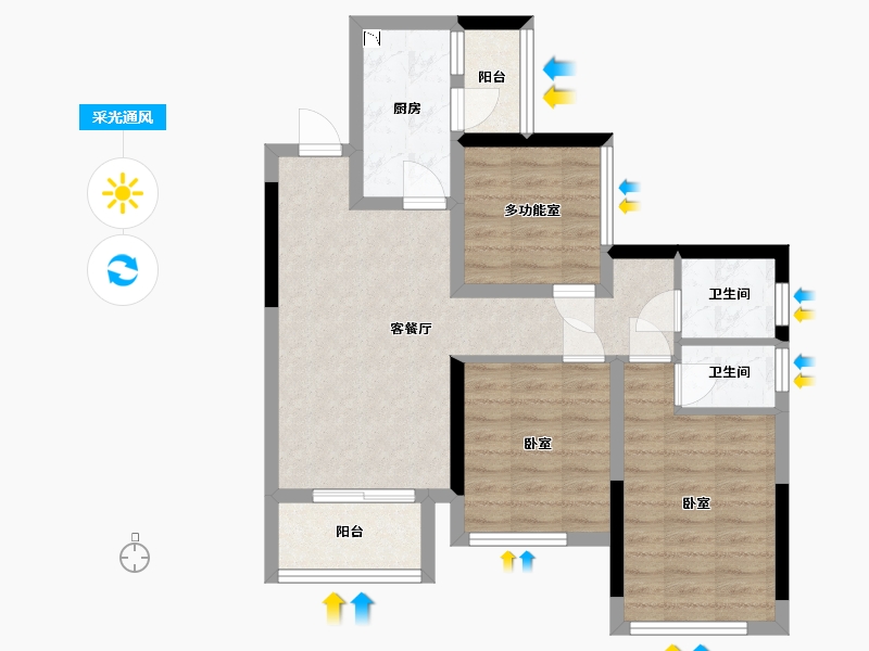 四川省-成都市-明信城住宅-68.66-户型库-采光通风