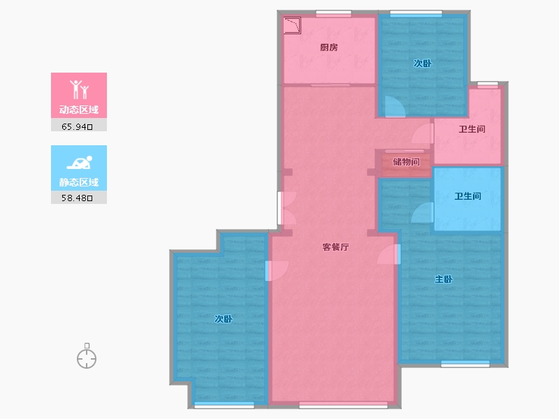 河北省-保定市-绿城诚园-112.30-户型库-动静分区