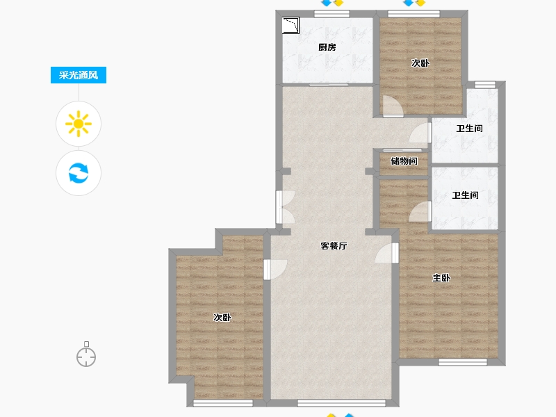 河北省-保定市-绿城诚园-112.30-户型库-采光通风