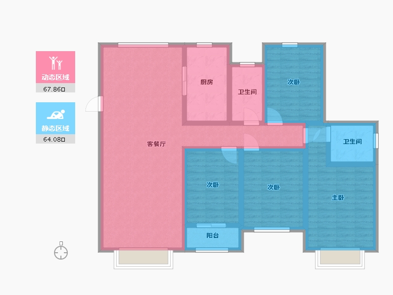 河北省-沧州市-一世界书香华府-117.23-户型库-动静分区