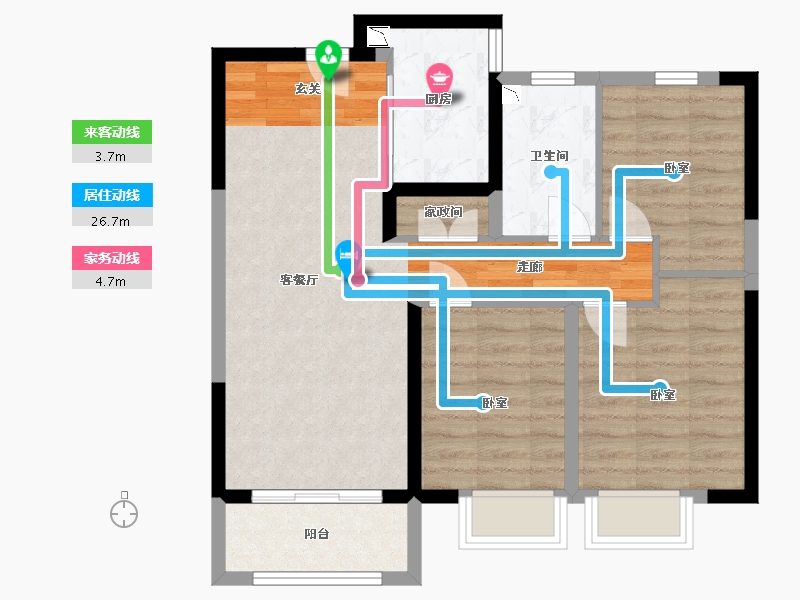 山西省-太原市-保利心语-75.18-户型库-动静线