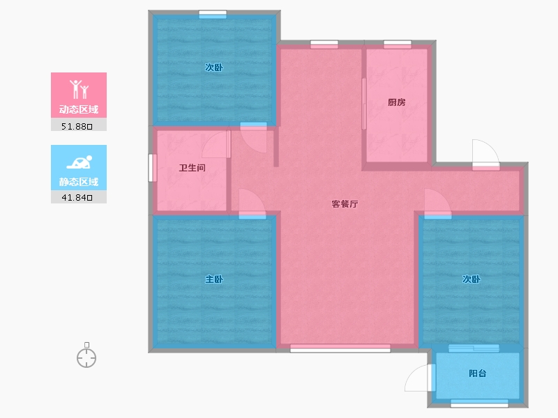 河北省-沧州市-金域华城-83.49-户型库-动静分区