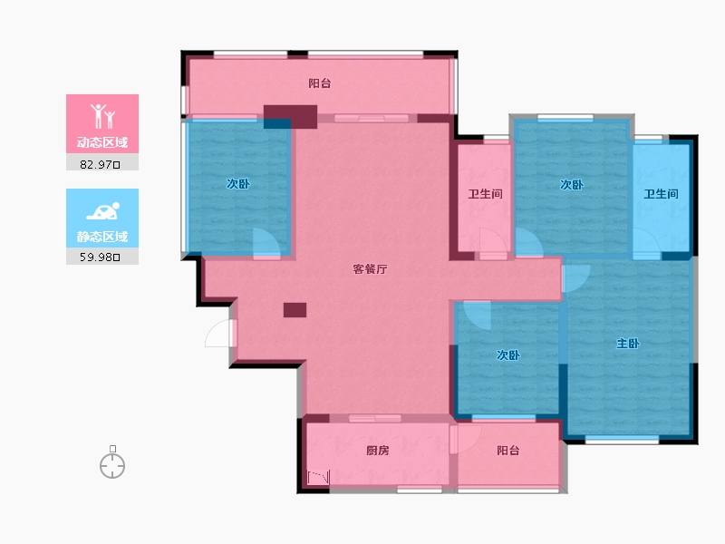 广西壮族自治区-桂林市-宏湖中央城-127.17-户型库-动静分区