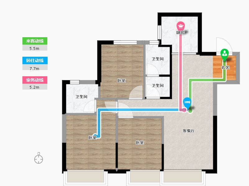 山西省-太原市-招商公园1872-76.42-户型库-动静线